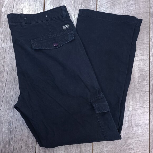 G-Star Raw Pants Mens 34x29 Blue Canvas Cargo Cotton Straight Leg - Picture 1 of 7
